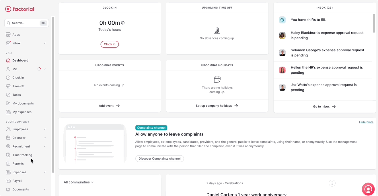 Factorial — How to clock in/out with Face Recognition